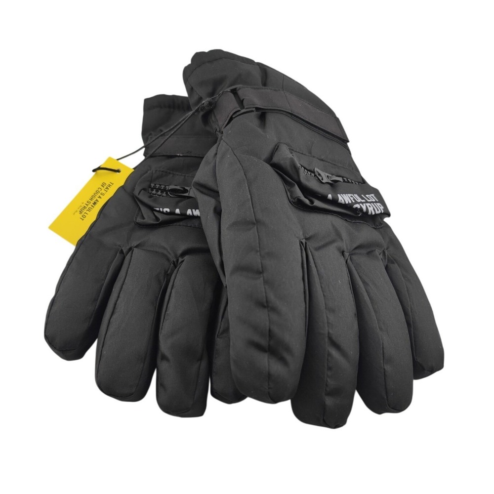 Awful Lot of Cough Syrup Gloves Snowboarding Ski Snow S/M Small Medium Black New